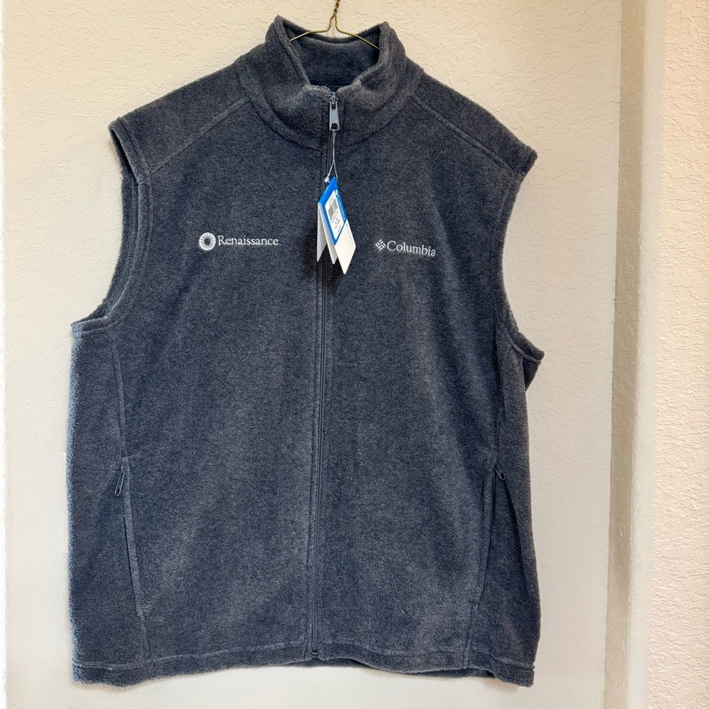 Columbia Men's Charcoal Zip-Up Fleece Vest Size L